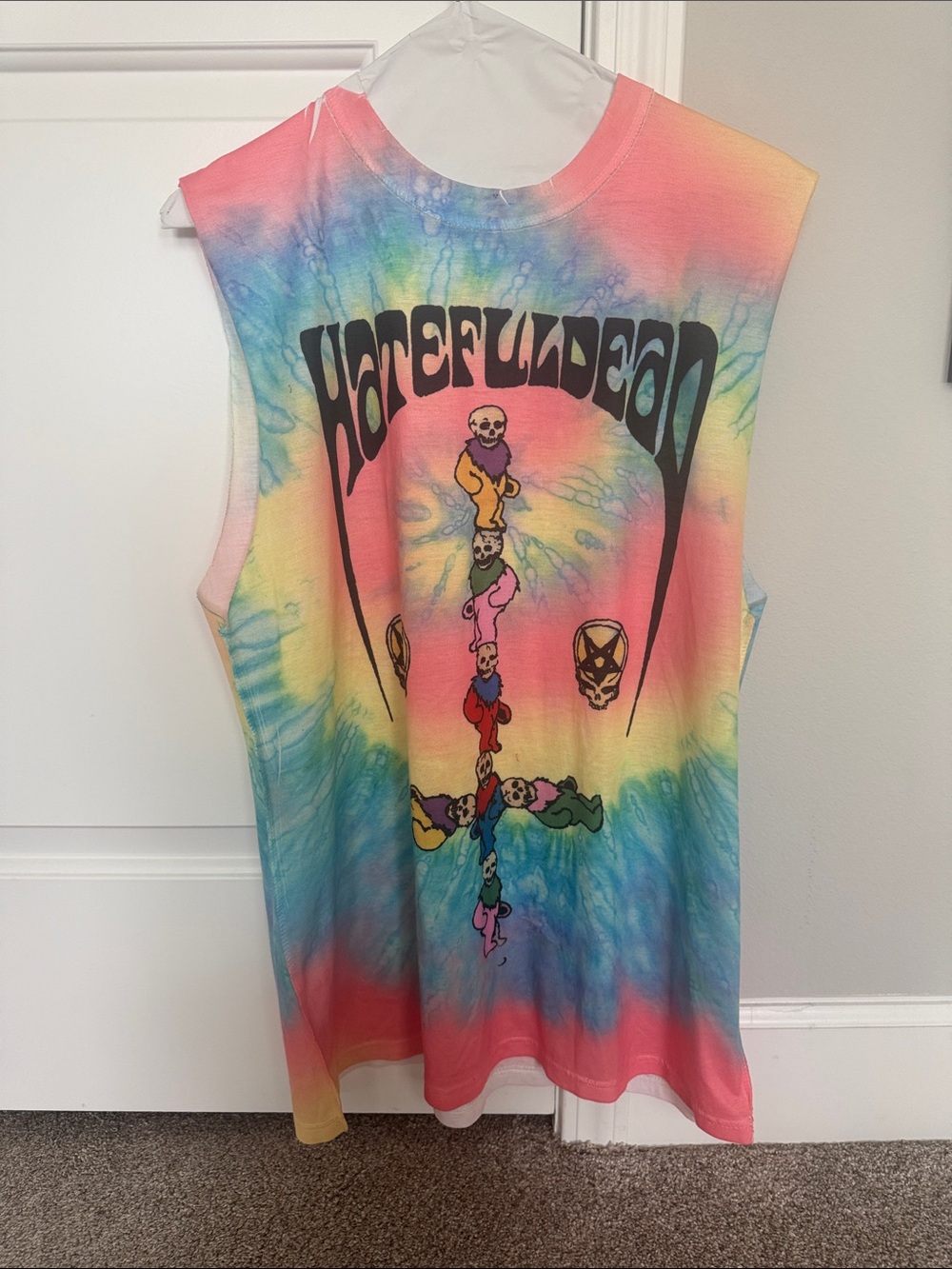 Hateful Grateful Dead Tie-Dye Skull Muscle Tee